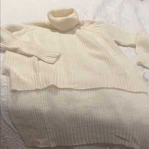 Express Cream Cowl Neck Sweater